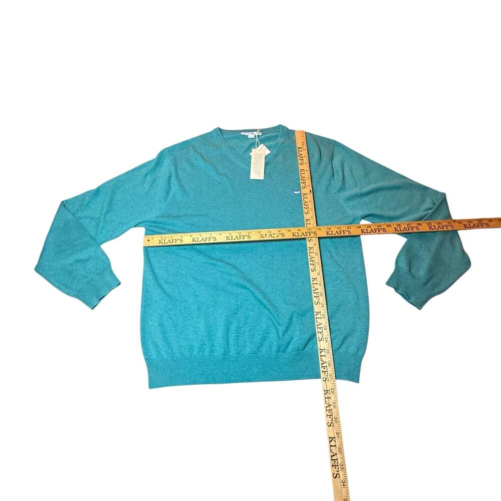 Southern Tide Men's Sea Foam Green 100% Cotton V-Neck Sweater Size L NWT - Picture 3 of 11